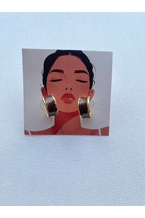 گوشواره جواهر قهوه ای فلزی COLLECTİON - کد 929115884