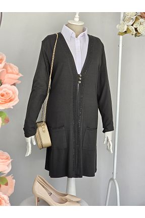 کت سایز بزرگ خاکی زنانه ویسکون ENDAMIM - کد 929095002