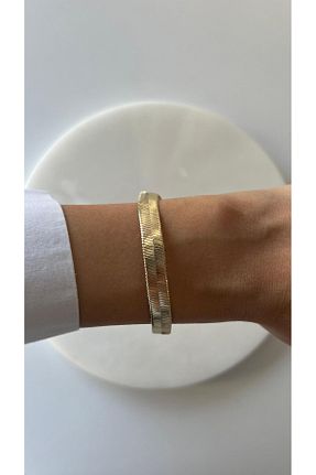 دستبند استیل (فولاد) زرد زنانه استیل ضد زنگ rimeaccessories - کد 929116888
