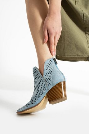 بوت / نیم بوت آبی زنانه چرم مصنوعی ROLANDA SHOES - کد 929117050