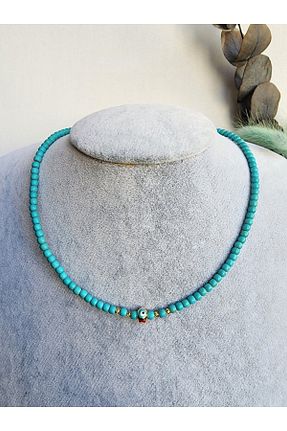 گردنبند جواهر فیروزه ای زنانه سنگ Lila - کد 828234045