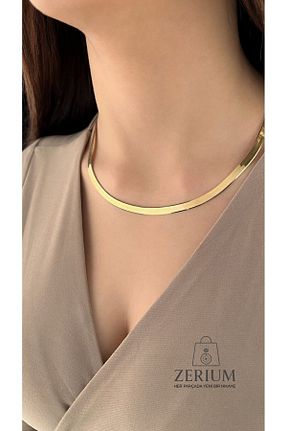 گردنبند استیل ( فولاد ) بژ زنانه استیل ضد زنگ ZERİUM - کد 926862386