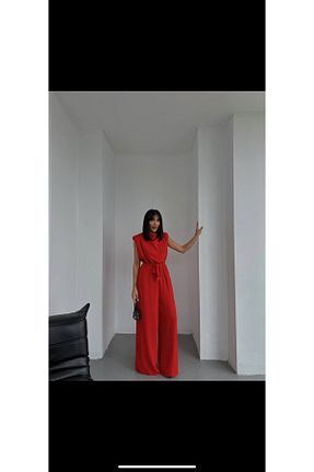 سرهمی قرمز زنانه آستین کوتاه DİLA BOUTIQUE - کد 929156873