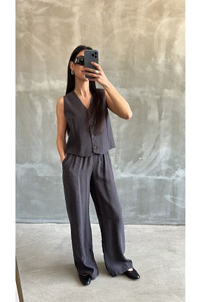 ست بالاتنه و پائین تنه طوسی زنانه بافتنی bymaestro woman - کد 929137999
