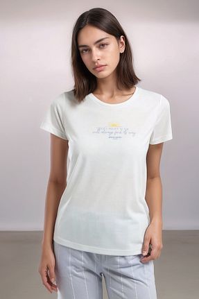 ست لباس راحتی سفید زنانه طرح دار Pierre Cardin - کد 929156046