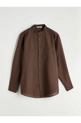 پیراهن قهوه ای مردانه گشاد LC Waikiki - کد 929162633