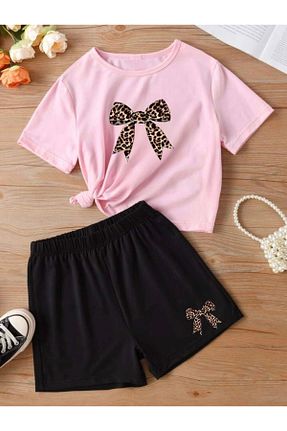 ست بالاتنه و پائین تنه صورتی بچه گانه بافتنی Serays moda - کد 929163598