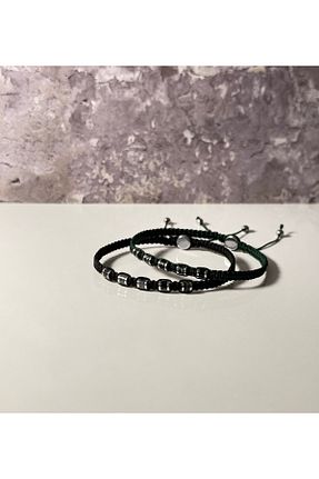 دستبند جواهر مشکی زنانه سنگ طبیعی Sırlı Taş - کد 929124882