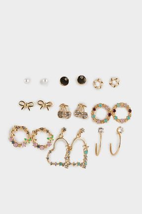 گوشواره جواهر بنفش اکریلیک Defacto - کد 929170103