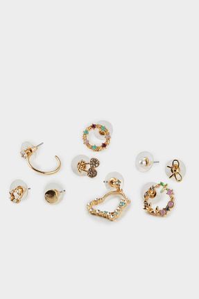 گوشواره جواهر بنفش اکریلیک Defacto - کد 929170103