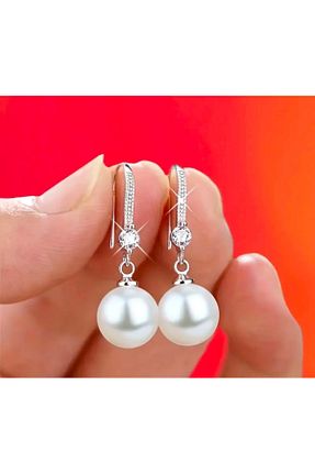 گوشواره مروارید طوسی مروارید فرهنگی aksesuar ruhu - کد 929174165