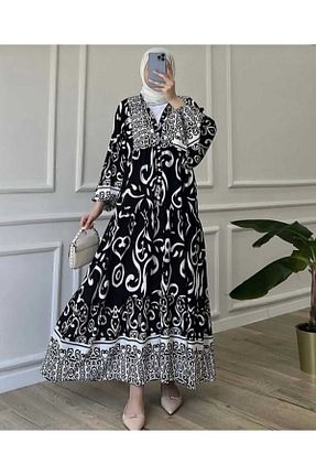 لباس حجاب مشکی زنانه اورسایز ECK MODA - کد 929195150