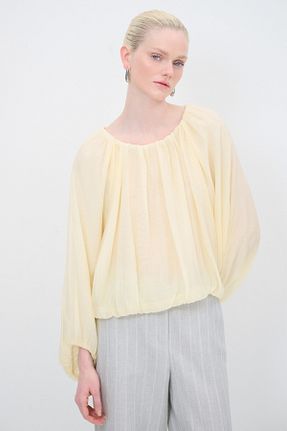 بلوز زرد زنانه ساده adL - کد 929190532