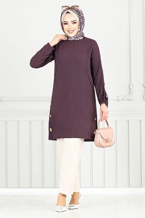 تونیک حجاب بنفش زنانه بافتنی ModaMerve - کد 929209714
