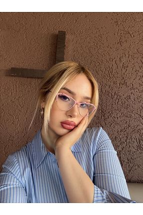 عینک محافظ نور آبی صورتی زنانه شیشه LOOKUP - کد 842758083