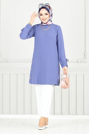 تونیک حجاب سرمه ای زنانه بافتنی ModaMerve - کد 929208278
