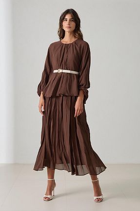 لباس قهوه ای زنانه بافتنی Setre - کد 929223852