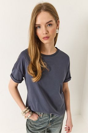 تیشرت طوسی زنانه Straight Bianco Lucci - کد 929225579