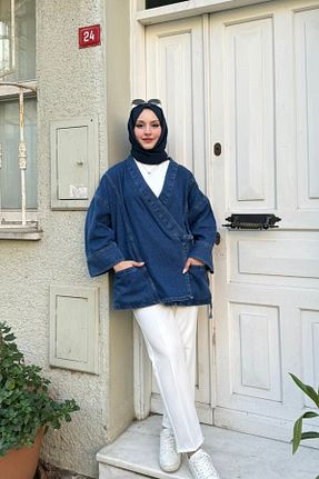 کت حجاب آبی زنانه اورسایز lurex moda - کد 929218504