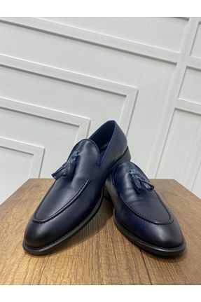 کفش کلاسیک سرمه ای مردانه چرم خالص BT BABA TERZİ - کد 929301637