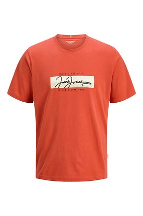 تیشرت نارنجی مردانه یقه دوچرخه Jack & Jones - کد 892890913