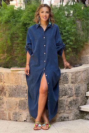 لباس آبی زنانه بافتنی Nevin Kaya Moda - کد 929218469