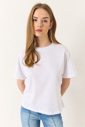 تیشرت سفید زنانه Straight Bianco Lucci - کد 929225531