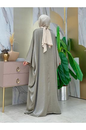 ست بالاتنه و پائین تنه حجاب خاکی زنانه رگولار Bym Fashion - کد 797649819
