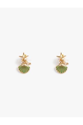 گوشواره جواهر سبز فلزی Koton - کد 303205774