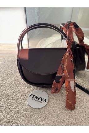 کیف دوشی قهوه ای زنانه چرم مصنوعی ESNEVA - کد 929228166