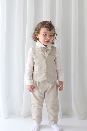 ست بالاتنه و پائین تنه بژ بچه گانه بافتنی Catz Kids - کد 822355125