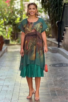 لباس سبز زنانه بافتنی Nevin Kaya Moda - کد 929227299