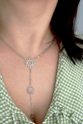 گردنبند نقره طوسی زنانه 925 عیار Silveranka - کد 929230266