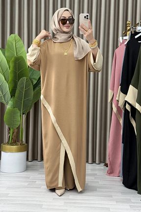 ست بالاتنه و پائین تنه حجاب زرد زنانه سایز بزرگ Mercan - کد 929244902