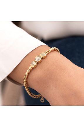 دستبند طلا طلائی زنانه 14 عیار hakan mücevherat - کد 844763753