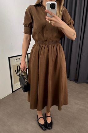 ست بالاتنه و پائین تنه قهوه ای زنانه بافتنی Sue Store - کد 929245076