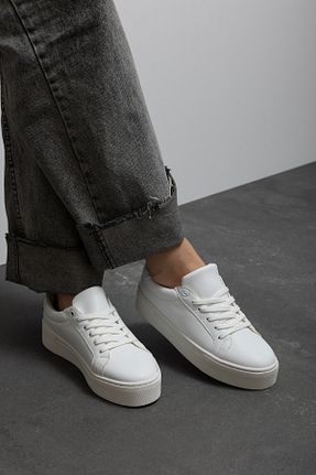 کفش اسنیکر سفید زنانه بند دار wolk shoes - کد 929251247