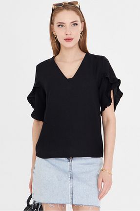 بلوز مشکی زنانه ساده armonika - کد 929250571