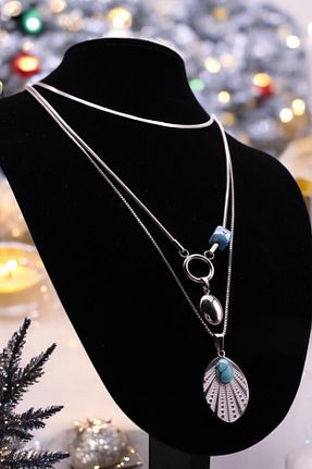 گردنبند استیل ( فولاد ) طوسی زنانه استیل (فولاد) HFKY - کد 917326083