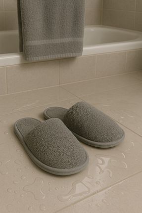 دمپائی خانگی طوسی زنانه پارچه ای NEEA HOME - کد 929124696