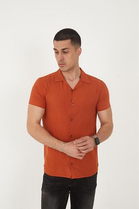 پیراهن نارنجی مردانه رگولار MFZ Giyim - کد 929260308