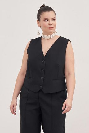 رویه سایز بزرگ مشکی زنانه پارچه Myline - کد 825277226