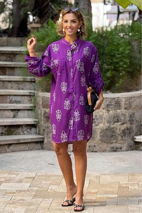 لباس بنفش زنانه بافتنی Nevin Kaya Moda - کد 929277456