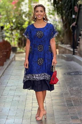 لباس آبی زنانه بافتنی Nevin Kaya Moda - کد 929275913