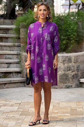 لباس بنفش زنانه بافتنی Nevin Kaya Moda - کد 929277456