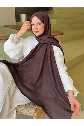 شال قهوه ای زنانه Mira İpek - کد 929293965