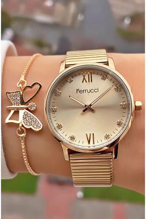 ساعت مچی بژ زنانه 36-40 میلی متر Ferrucci - کد 896035276