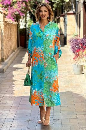 لباس فیروزه ای زنانه بافتنی Nevin Kaya Moda - کد 929298960