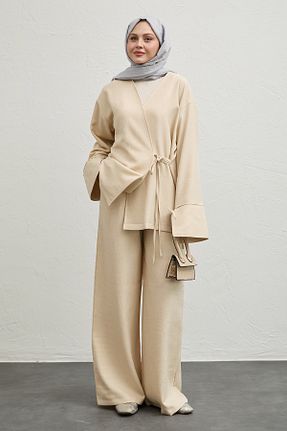 ست بالاتنه و پائین تنه حجاب بژ بچه گانه اورسایز InStyle - کد 929301717
