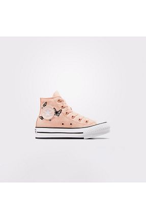 کفش اسنیکر صورتی بچه گانه بند دار Converse - کد 865466113